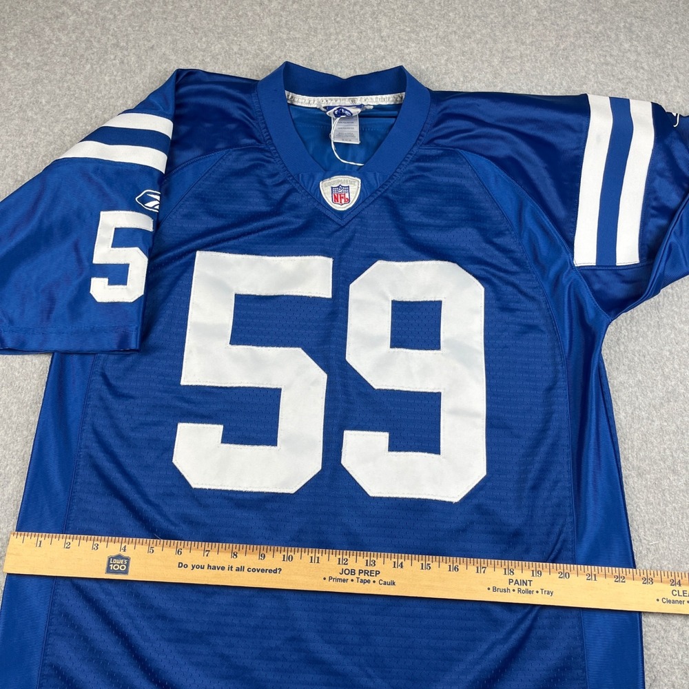 Reebok Football Jersey Mens Medium Blue Indianapolis Colts Cato June 59 NFL - Picture 5 of 6